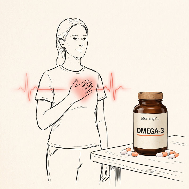 MorningFill Premium Supplements — Omega-3 fish oil capsules for heart and brain health