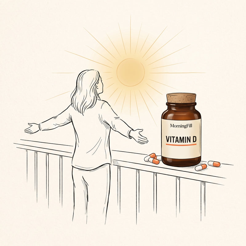 MorningFill Premium Supplements — Vitamin D capsules for bone and immune health