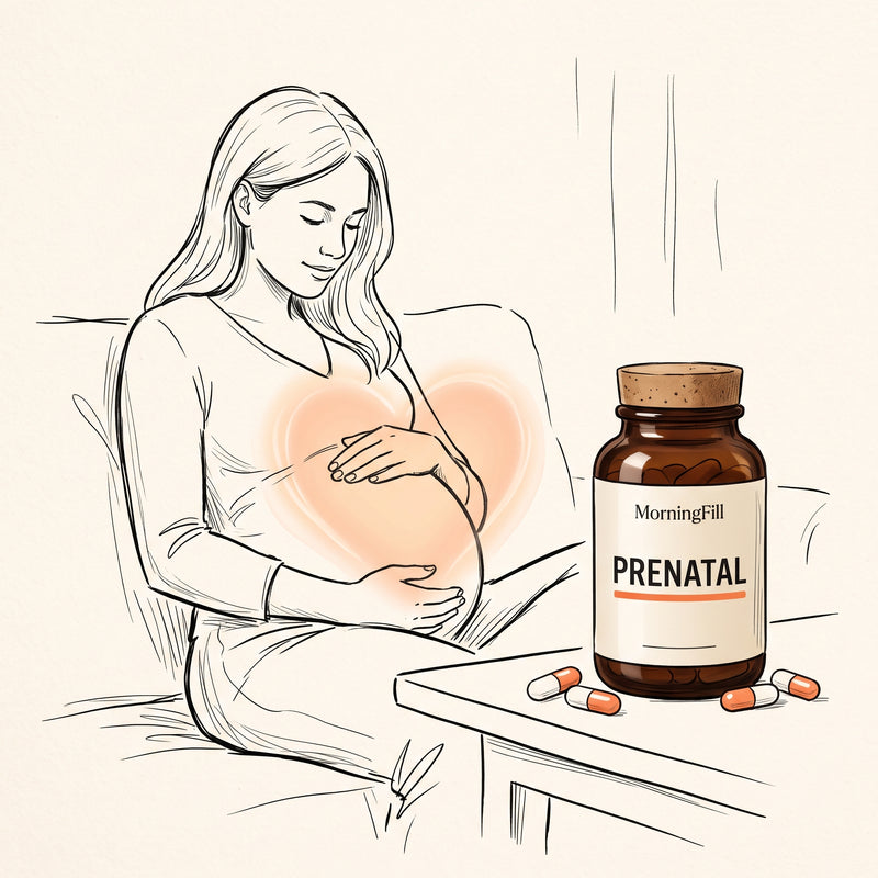 MorningFill Premium Supplements — Prenatal vitamin capsules for pregnancy nutrition
