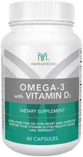 Mannatech Omega-3 with Vitamin D3 for Bone, Heart Health and Cognitive Support, Made of Pure Fish Oil