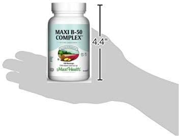 Maxi Health Vitamin B Complex – High Potency B Complex Vitamins B-50 with B1, B2, B3, B6, B12, Biotin & Folate – Support Cellular Energy & Mental Clarity – Kosher – 100 Capsules