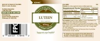 GNC Natural Brand Lutein 40mg, Supports Eye Health, 30 Softgels