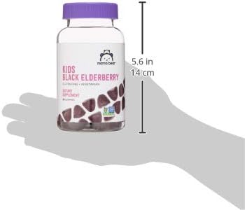Amazon Brand - Mama Bear, Vegetarian Kids Black Elderberry Gummies 300 mg with Vitamins C, D, E and Zinc - Immune System Support - 60 Gummies (1 to 2 Month Supply), Non-GMO, Gluten Free (Pack of 2)