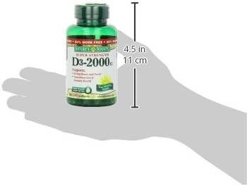 Nature's Bounty Vitamin D3 2000 IU, Immune and Bone Support, Vitamin Supplement, 1 Per Day, 240 Rapid Release Softgels (Pack of 2)