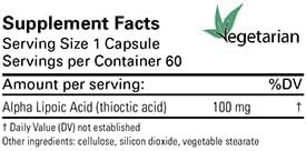 Karuna Alpha Lipoic Acid (ALA) 100mg - 60 Vegetarian Capsules