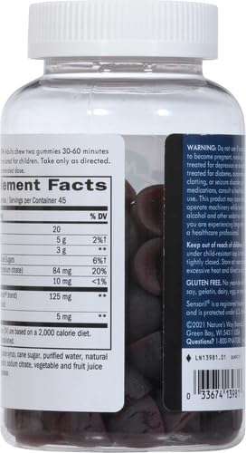 Nature's Way Sleep Well Melatonin and Magnesium Gummies,Sleep Support for Adults*,with Ashwagandha,Berry Flavored,90 Gummies,(Pack of 2)