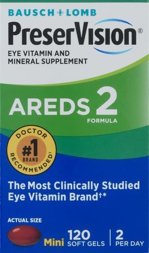 PreserVision AREDS 2 Eye Vitamin & Mineral Supplement, Contains Lutein, Vitamin C and E, Zeaxanthin, Zinc 120 Softgels (Packaging May Vary) (Pack of 2)