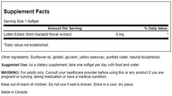 Swanson Lutein 6 Milligrams 100 Sgels