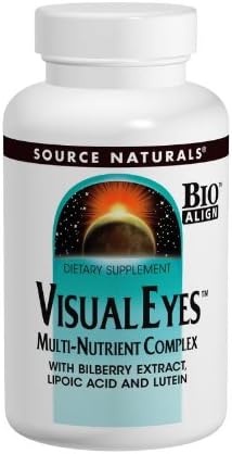 Source Naturals Visual Eyes Dietary Supplement - Multi-Nutrient Complex with Bilberry Extract, Lipoic Acid and Lutein - 90 Tablets