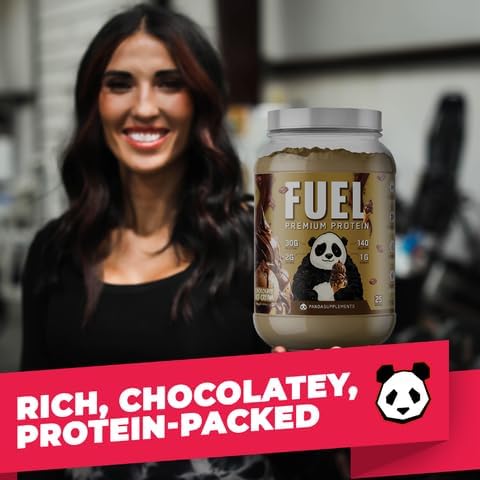 Underground Bio Labs Panda Fuel Premium Protein Whey,Hydrolyzed Collagen,Casein,Probiotics, Enzymes, Keto Friendly,Time Release, 25 Servings (2.5 Pound, Chocolate Ice Cream)