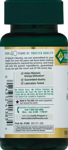 Nature’s Bounty Iron 65mg,325 mg Ferrous Sulfate,Cellular Energy Support,Promotes Normal Red Blood Cell Production,1 Serving Per Day,Gluten Free,100 Vegetarian Tablets,(Pack of 3)