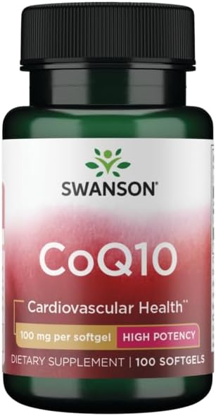 Swanson CoQ10 - Energy Antioxidant Support - Coenzyme Q10 Supplement - (100 Softgels, 100mg Each)
