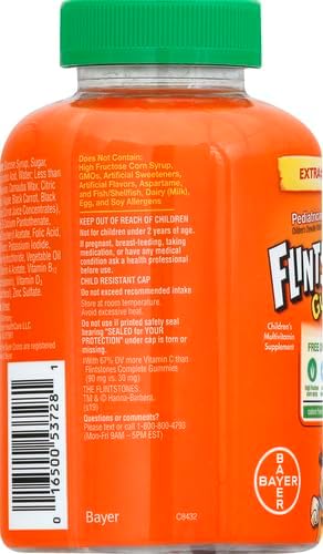 Flintstones Gummies Kids Vitamins with Immunity Support*, Kids and Toddler Multivitamin with Vitamin C, Vitamin D, B12, Zinc & More, Orange 150ct, (Pack of 2)