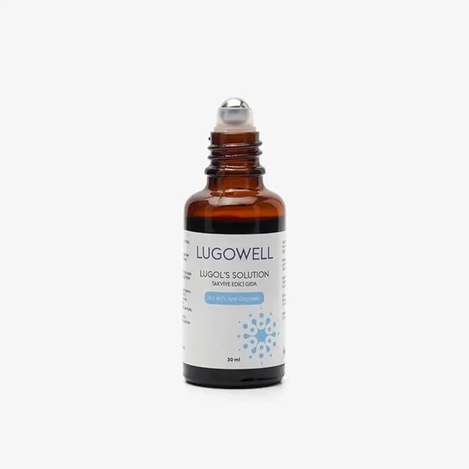 LugoWell Lugol's Solution | 2% Iodine & Potassium Iodide Drops | 30ml/1 fl oz | Roll-on Cap