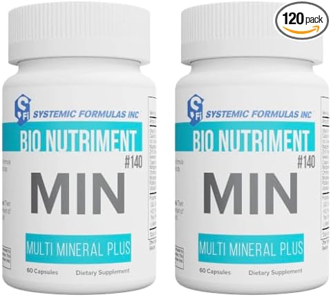 Systemic Formulas MIN Multi Mineral Plus – 60 Capsules | Essential Mineral Complex for Daily Wellness, Cellular Replenishment & GeoMetal™ Keychain Pill Holder (60 Capsules, Pack of 2)