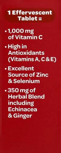 Airborne 1000mg Vitamin C with Vitamin D & Zinc, Sugar Free Multivitamin Immune Support Supplement, Antioxidants Vitamins A C & E, Very Berry Flavor, 30 Tablets (Pack of 2)