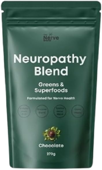 The Nerve Brand Neuropathy Superfood Blend, Greens Powder with R Alpha Lipoic Acid & Lions Mane for Nerve Support, Chocolate, 30 Servings