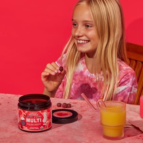 Llama Naturals Kids Multivitamin Gummies | Real Fruit, No Added Sugar Cane | Organic Vegan Toddler Whole Food Vitamins | Vitamin D, C & Beta Carotene Gummy Supplement | Strawberry 90 Ct (1-2 Months)
