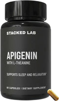 Apigenin with L-Theanine for Better Sleep | Premium Sleep Support, Relaxation, & Sleep Quality Aid | Non-Drowsy, Melatonin Free | 60 Capsules