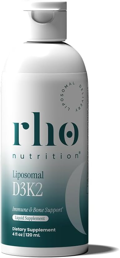 Rho Nutrition Liposomal D3K2 – Ultra High Absorption Liquid Vitamins D3 and K2 Supplement – Supports Immune System & Overall Health; Supports Strong Bones & Muscles, and a Healthy Heart