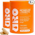 URO Metabolism + Probiotic Support Capsules – Metabolism, Gut Health & Sustained Energy – with Chromium Picolinate, Green Coffee Bean Extract & Targeted Probiotics – 60 Servings (Pack of 2)