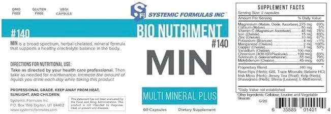 Systemic Formulas MIN Multi Mineral Plus – 60 Capsules | Essential Mineral Complex for Daily Wellness, Cellular Replenishment & GeoMetal™ Keychain Pill Holder (60 Capsules, Pack of 2)