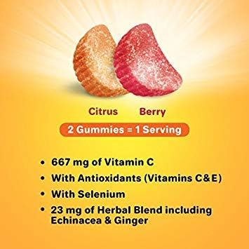 Airborne 500mg Vitamin C + Zinc Immune Support Supplement Gummies for Kids, Assorted Fruit Flavor, Gluten Free Crafted Blend with Powerful Antioxidants Vitamins C & E, 42 Gummies (4 Pack)
