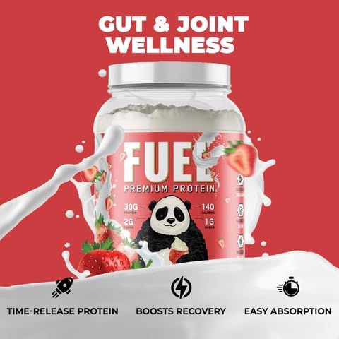 Underground Bio Labs Panda Fuel Premium Protein Whey,Hydrolyzed Collagen,Casein,Probiotics, Enzymes, Keto Friendly,Time Release, 25 Servings (2.5 Pound, Strawberries & Cream)