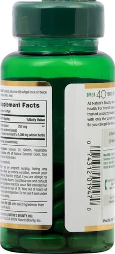 Nature's Bounty Milk Thistle 1000mg, Herbal Health Supplement, Daily Supplement, Gluten Free, Rapid Release Softgels, 50 Ct (Pack of 2)