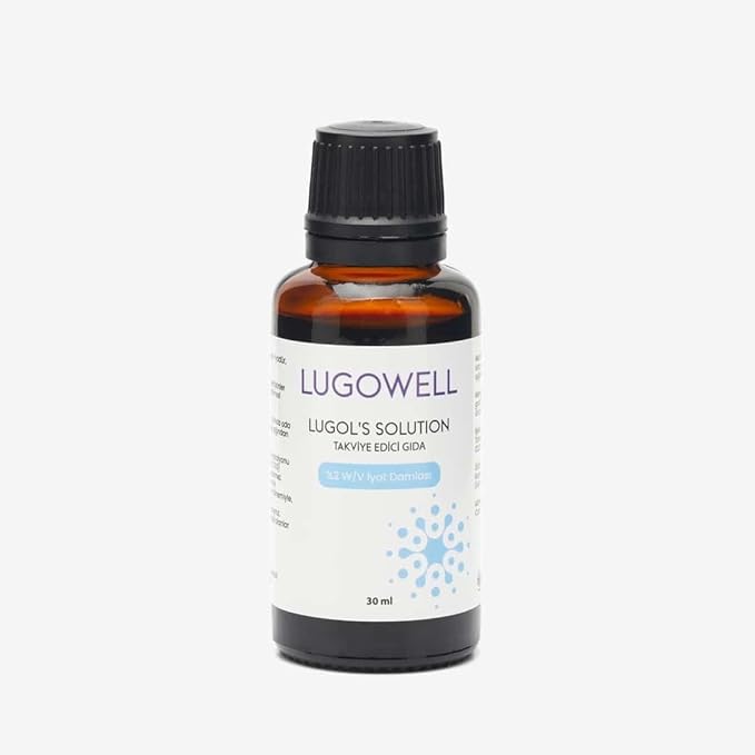 LugoWell Lugol's Solution | 2% Iodine & Potassium Iodide Drops | 30ml/1 fl oz | Roll-on Cap