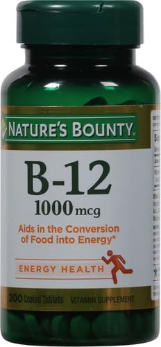 Nature's Bounty Vitamin B12 1000 mcg Supplements,Supports Energy Metabolism,200 Ct,(Pack of 2)