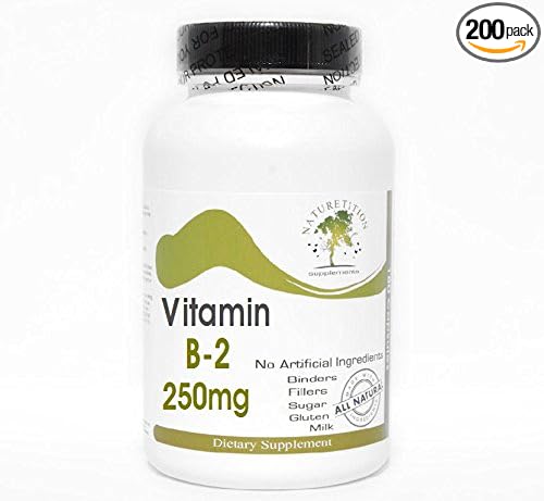 B-2 Vitamin 250mg ~ 200 Capsules - No Additives ~ Naturetition Supplements