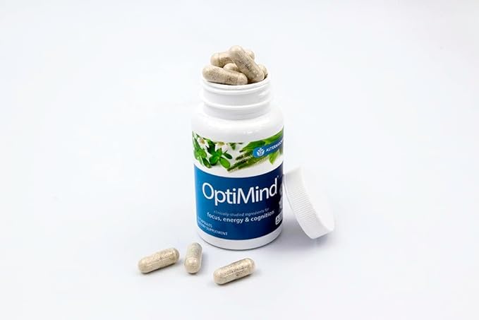 Optimind Brain Supplement for Memory and Focus, Nootropic with Synapsa®, Phosphatidylserine, Vitamin B1 B12, Non-GMO, Mental Clarity, Cognitive Support, Clinically Studied Ingredients, 96 Capsules