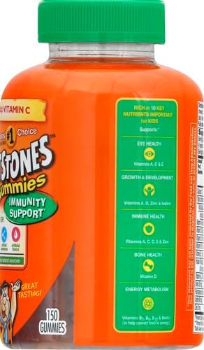 Flintstones Gummies Kids Vitamins with Immunity Support*, Kids and Toddler Multivitamin with Vitamin C, Vitamin D, B12, Zinc & More, Orange 150ct, (Pack of 2)