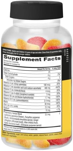 Airborne 400mg Vitamin C Gummies for Adults & Children, Immune Essentials Daily Immune Support Supplement with Vitamins C & E - Orchard Fruit Flavor, 132 Gummies (Pack of 2)