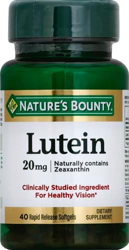 Nature's Bounty Lutein Pills, Eye Health Supplements and Vitamins, Support Vision Health, 20 mg, 40 Softgels (Pack of 2)