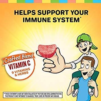 Airborne 500mg Vitamin C + Zinc Immune Support Supplement Gummies for Kids, Assorted Fruit Flavor, Gluten Free Crafted Blend with Powerful Antioxidants Vitamins C & E, 42 Gummies (4 Pack)