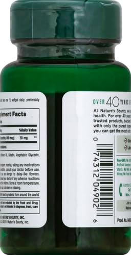 Nature's Bounty Lutein Pills, Eye Health Supplements and Vitamins, Support Vision Health, 20 mg, 40 Softgels (Pack of 2)