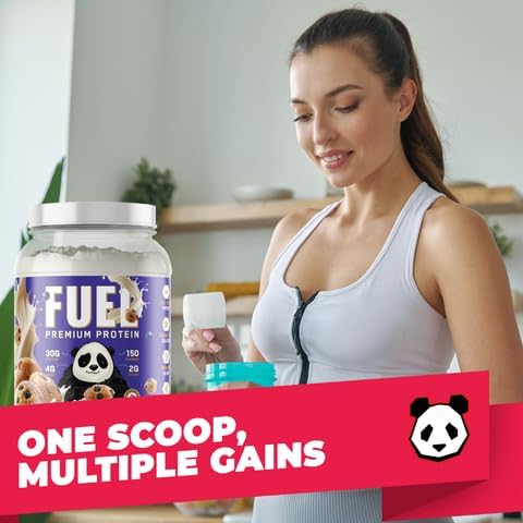 Underground Bio Labs Panda Fuel Premium Protein Whey,Hydrolyzed Collagen,Casein,Probiotics, Enzymes, Keto Friendly,Time Release, 25 Servings (2.5 Pound, Blueberry Muffin)