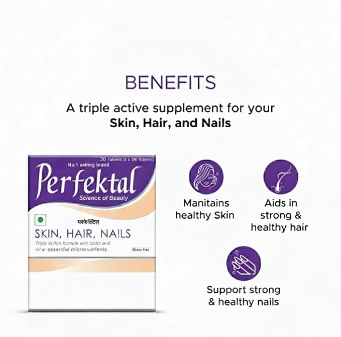 Hair Skin Nail Supplement Triple Action Formula enriched with Biotin, Zinc, Selenium,Grape Seed Extract, for Healthy Skin, Hair, and Nails | Gluten Free Vegetarian Tablets(Pack of 1)