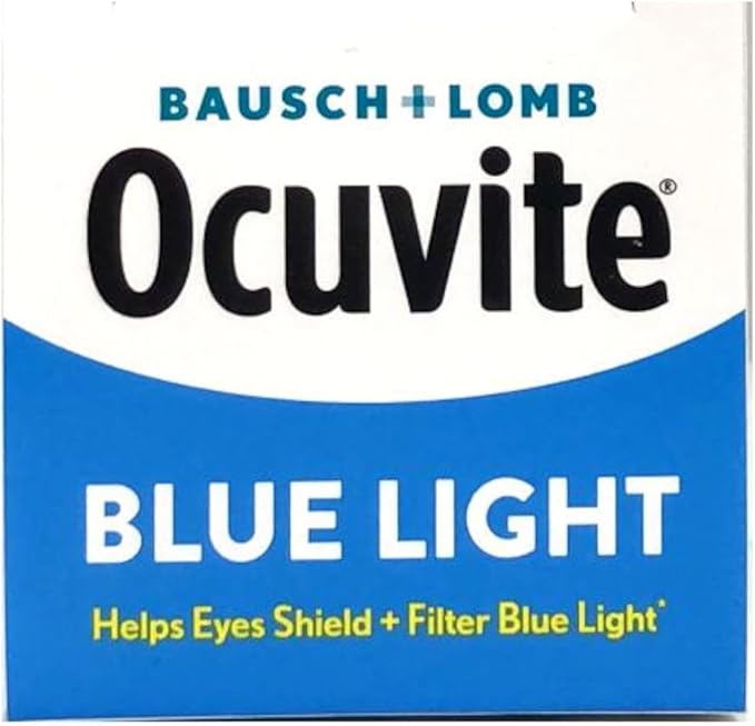 Bausch + Lomb Ocuvite Blue Light Eye Health – Mini Soft Gels with 25 mg Lutein + 5 mg Zeaxanthin – Eye Defense for Screen Time, Gamers, & Digital Device Users, 30 ct (Pack of 4)
