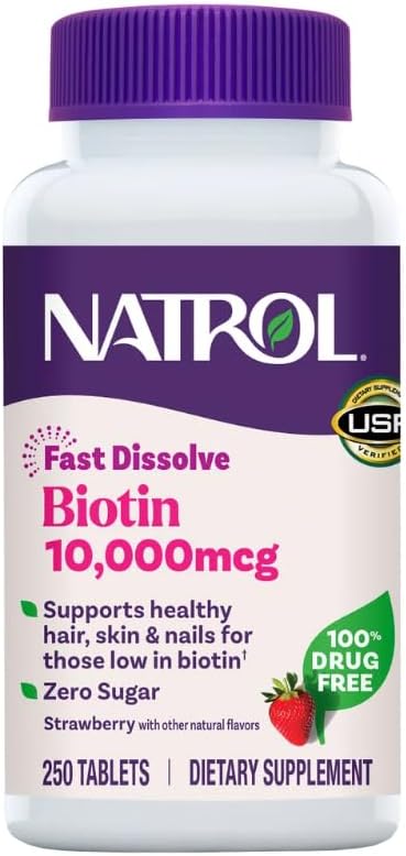 Natrol Biotin BEAUTY 10, 000 mcg, 250 Fast Dissolve Tablets