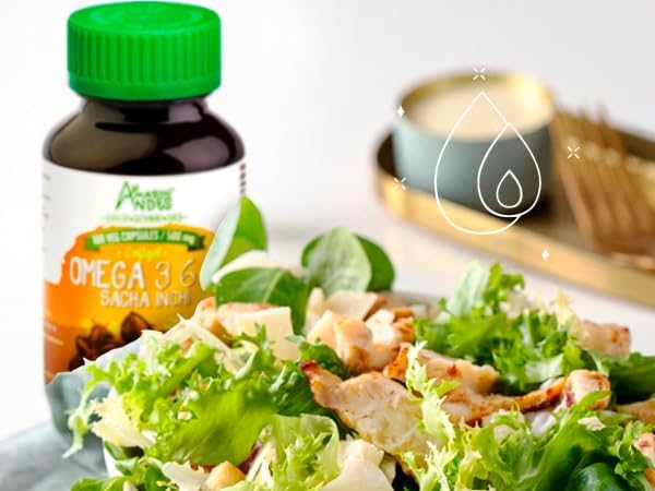 Amazon Andes Sacha Inchi Oil Capsules 500mg - Omega 3 6 9 Fatty Acids from Peru - 100 Softgels - Cold Pressed Virgin Inca Peanut Oil - Plukenetia Volubilis - Vegan Plant Based Non-GMO