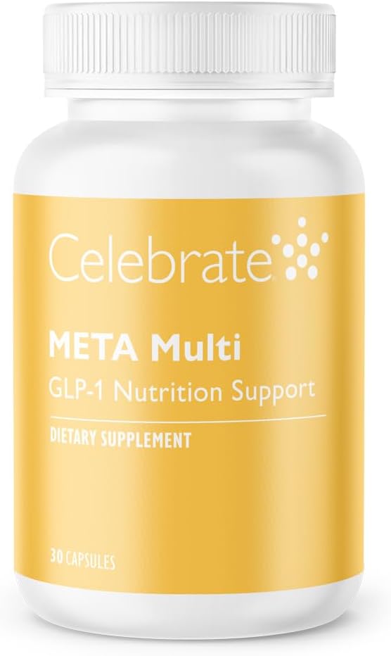 Celebrate Vitamins META Multi GLP-1 Multivitamin Weight Support – 30 Capsules – Once-Daily Supplement w Iron, Vitamin D, B12, Magnesium – GLP-1 Vitamin for Hair Loss, Fatigue & Nutrient Gaps