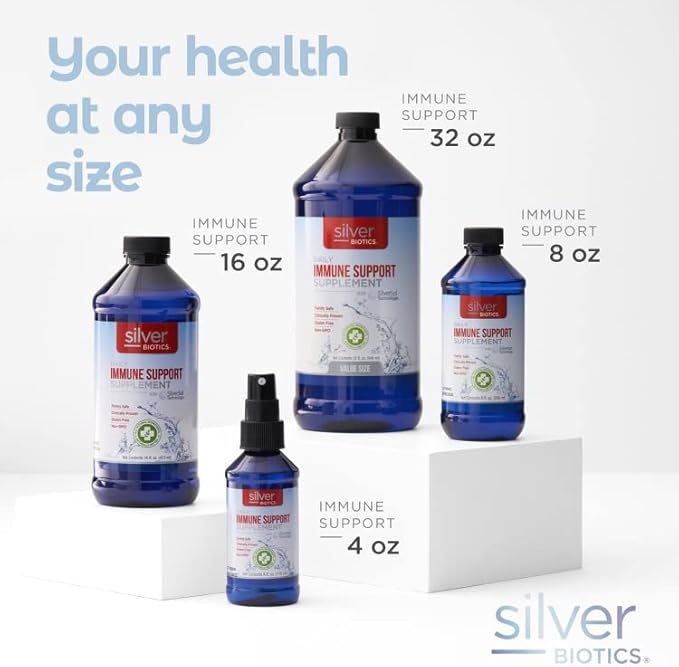 Silver Biotics Multivalent SilverSol Technology Ag₄O₄ 10 PPM Immune Support | Bio-Hacking Immune Building Natural Support | 16 Fl Oz