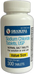 Sodium Chloride Tablets 1gm | Electrolyte Salt for POTS Syndrome and Dysautonomia Support | Rapid Rehydration| 15.4gr. | 100 Count | Made in the USA