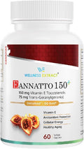 WELLNESS EXTRACT Annatto Tocotrienols 150mg with GG, Vitamin E Supplement, Tocopherol-Free, Non-GMO, Gluten Free, Antioxidant Support for Heart & Cellular Health, 60 Softgels