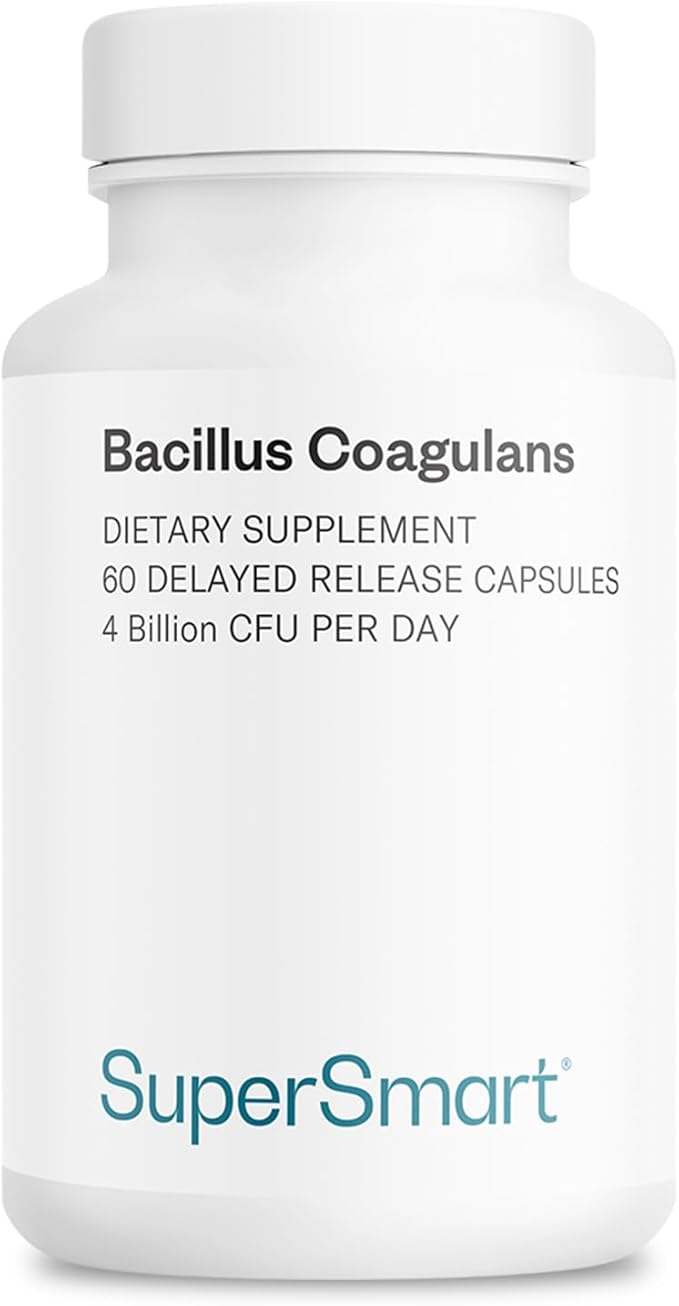 Supersmart Bacillus Coagulans Probiotic 4 Billion CFU per Day (High Absorption) - Lactobacillus Sporogenes Supplement | Non-GMO & Gluten Free - 60 Delayed Release Capsules