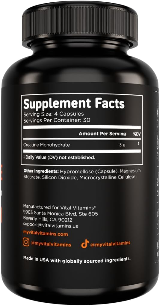 Vital Vitamins Vegan Collagen Booster 60 ct + Creatine Capsules 120 ct