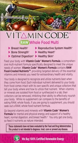 Garden of Life Multivitamin for Women, Vitamin Code Women's Multi - Whole Food Womens, Iron, Folate not Folic Acid, Vitamin A and Probiotics for Womens Energy, 240 Vegetarian Capsules, (Pack of 2)